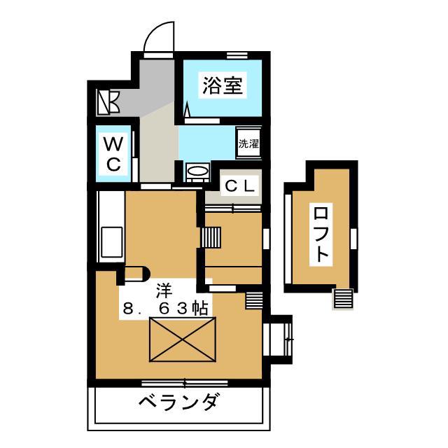 ルネス桜暮I番館(ワンルーム/1階)の間取り写真