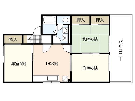 セジュール仁科C棟(2LDK/1階)の間取り写真