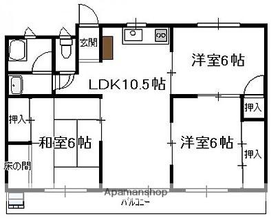 グランドヴィレッジ田吉(3LDK/3階)の間取り写真