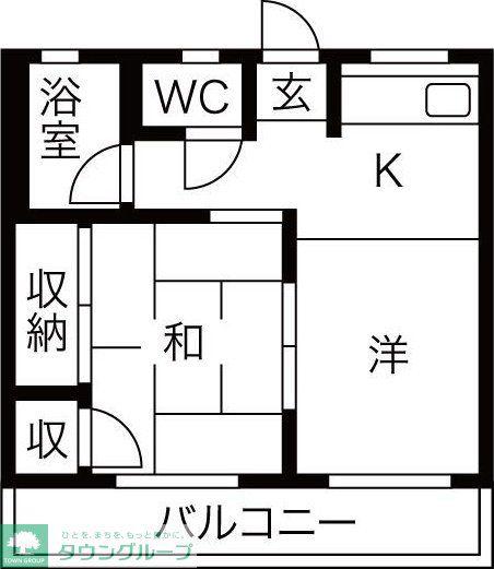 吉田屋ハイツ(2K/2階)の間取り写真
