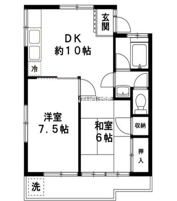 レスポワール調布(2DK/2階)の間取り写真