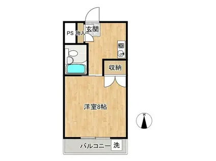 メゾンウエストリバー(1K/2階)の間取り写真