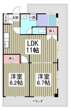 第7池田マンション(2LDK/4階)の間取り写真