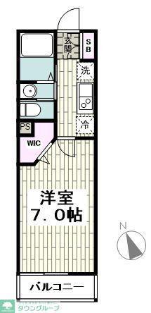 PLAISIR・M(1K/2階)の間取り写真