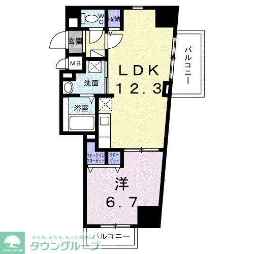 シエスタ キー(1LDK/7階)の間取り写真