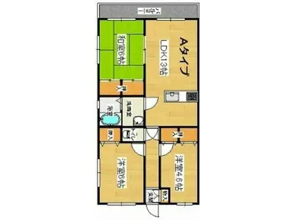 ルナフローラ(3LDK/1階)の間取り写真