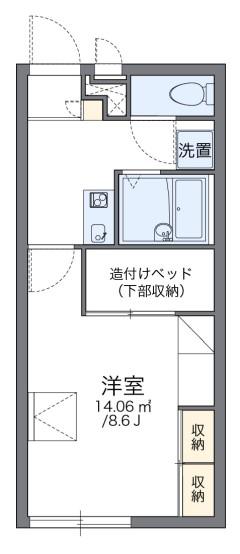レオパレス琴の浦(1K/2階)の間取り写真