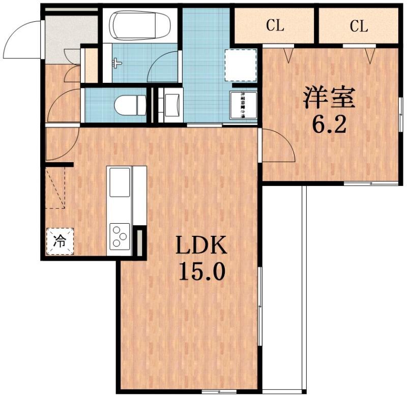 CLASHIST平野西ノース(1LDK/1階)の間取り写真