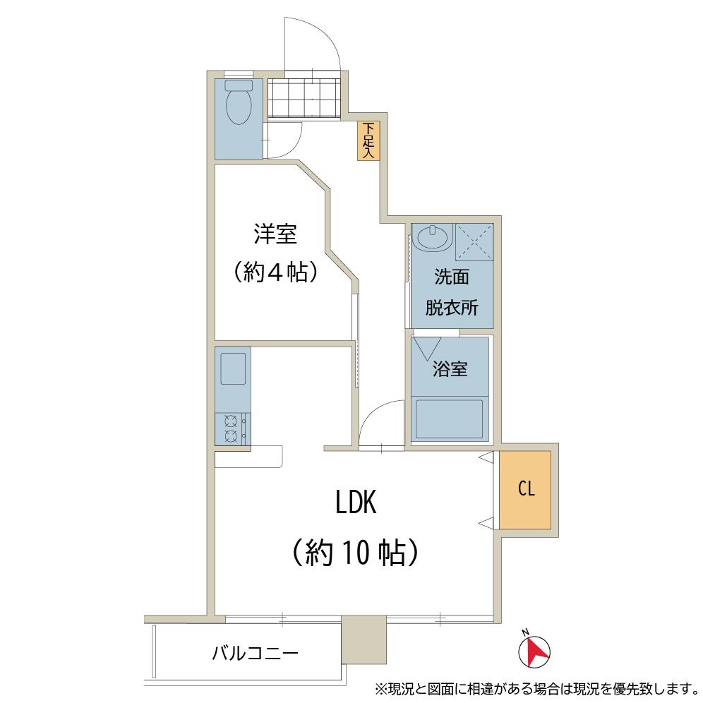 メモリープレイス(1LDK/2階)の間取り写真