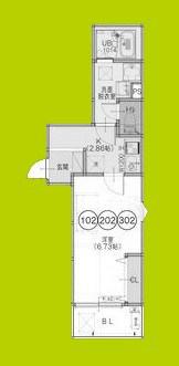 FSTYLE東大阪本庄1号館(1K/1階)の間取り写真