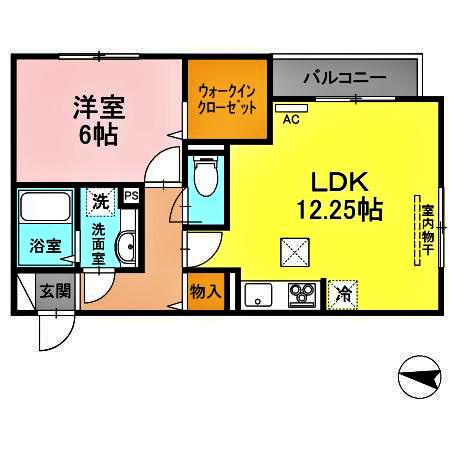 ヴィラージュ(1LDK/1階)の間取り写真