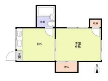 秋本荘(1DK/2階)の間取り写真