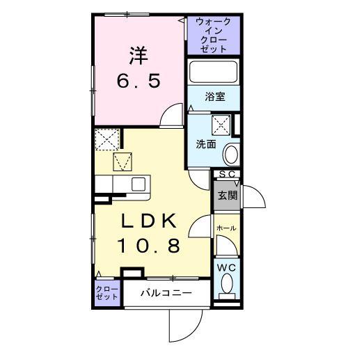 菅原2丁目アパート(1LDK/1階)の間取り写真