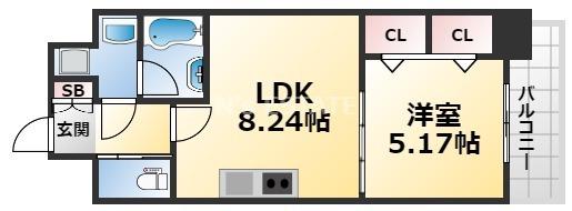 プレジオ神戸ウエスト(1LDK/4階)の間取り写真