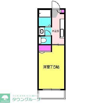 ブルー・シャテロ(1K/1階)の間取り写真