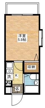 サンロージュ平和町(1K/1階)の間取り写真