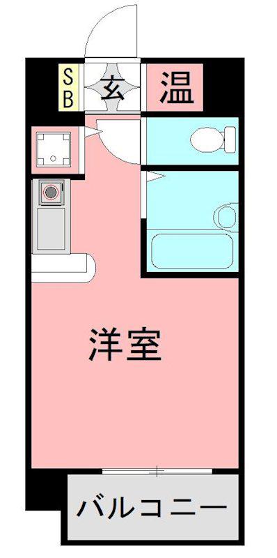 ロマネスク天神アネックス(ワンルーム/2階)の間取り写真