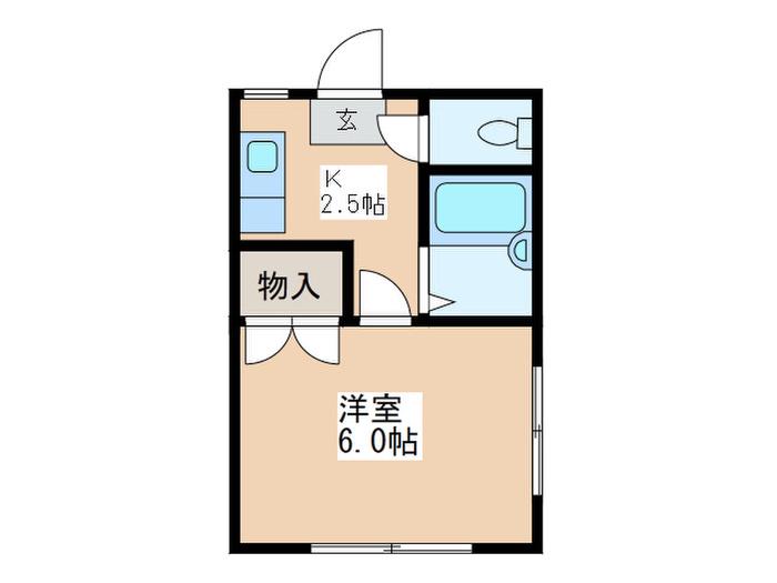 メゾンコシジ(1K/2階)の間取り写真