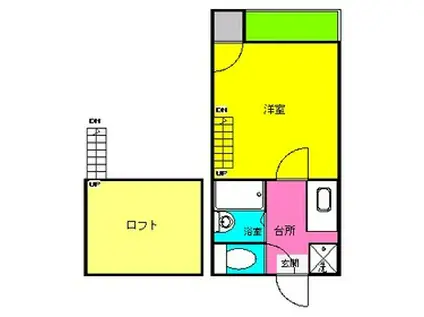 フロイデ平尾(1K/1階)の間取り写真