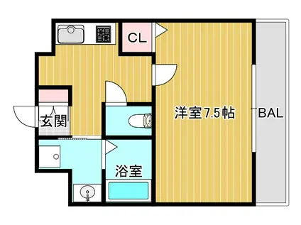 グリンピア 京橋(1K/4階)の間取り写真