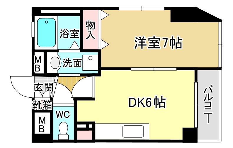 アネービオス(1DK/4階)の間取り写真