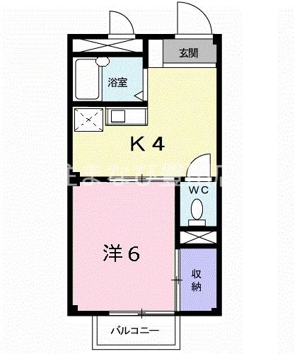 サンハイツ広久手B(1K/1階)の間取り写真