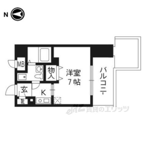 ベラジオ四条烏丸(1K/10階)の間取り写真