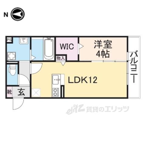 シャンドゥフルール(1LDK/1階)の間取り写真