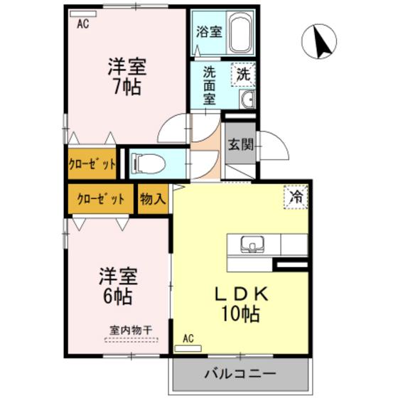 ヴァン・ソレーユ(2LDK/3階)の間取り写真