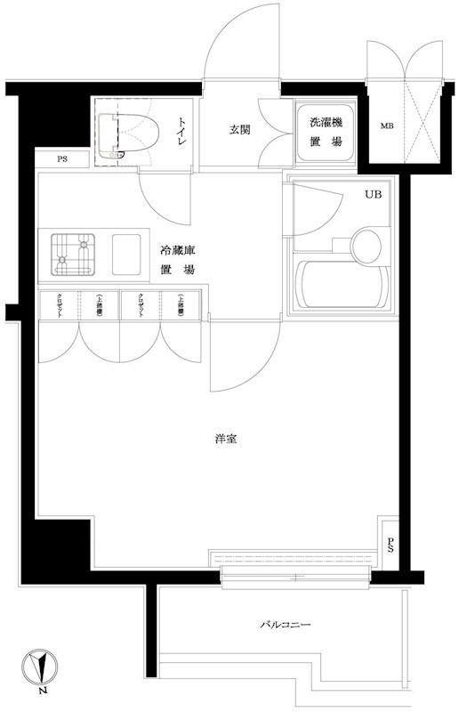 ルーブル高田馬場弐番館(1K/3階)の間取り写真