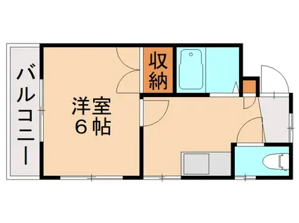 シャトレ千防(1K/4階)の間取り写真