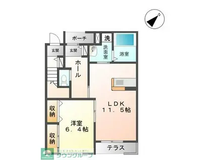 メゾンド・ボヌール(1LDK/1階)の間取り写真