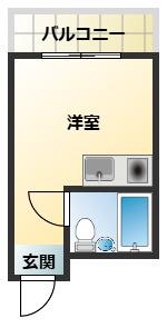 瓜破シャルマン(1K/4階)の間取り写真