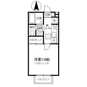 カーサモンテベルデ(1K/2階)の間取り写真