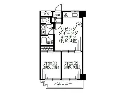 SOCIETY MORISHITA(2LDK/5階)の間取り写真