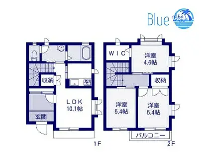 ベルアーク長後 B(3SLDK/1階)の間取り写真