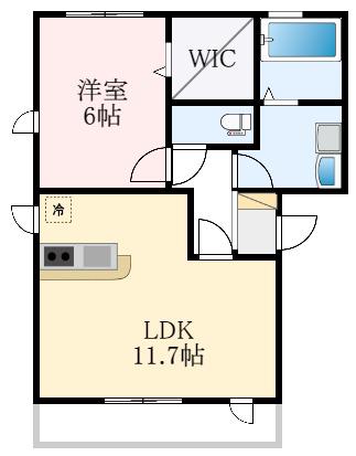 バレンシア(1LDK/1階)の間取り写真