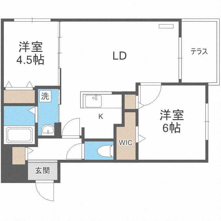 ブランシャール札幌STATION(2LDK/1階)の間取り写真