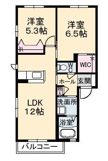 ファミーユ寿 B棟(2LDK/2階)の間取り写真