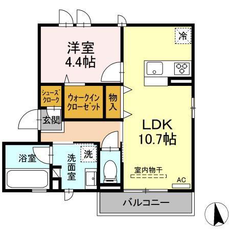 サザンメトロ554(1LDK/2階)の間取り写真