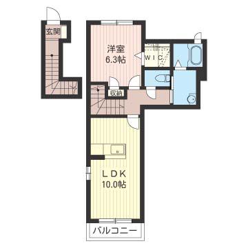 グランアーブル(1LDK/2階)の間取り写真