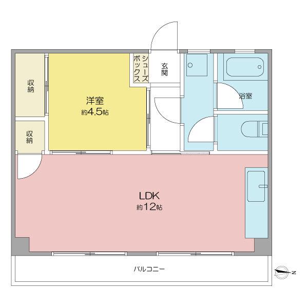 江木ビル(1LDK/4階)の間取り写真