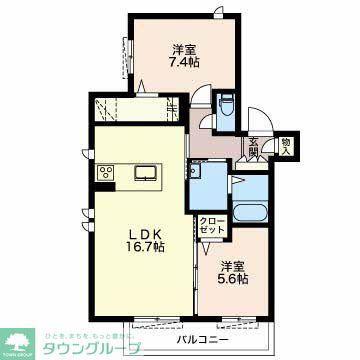 ディアス覚王山(2LDK/3階)の間取り写真