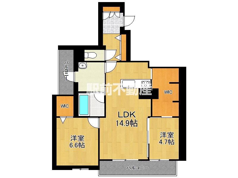 シャーメゾン高木瀬東(2LDK/3階)の間取り写真