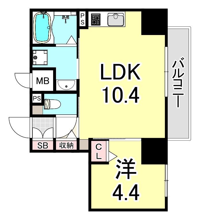 BROOKLYN SQUARE(1LDK/6階)の間取り写真