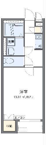 レオネクストブルーイン(1K/2階)の間取り写真
