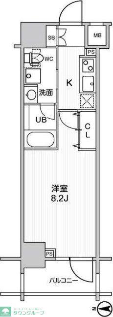 ステージグランデ錦糸町II(1K/10階)の間取り写真