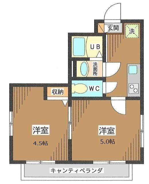 エクセレント南大塚(2K/3階)の間取り写真