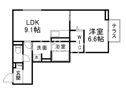 LEGALO伏見(1LDK/1階)の間取り写真