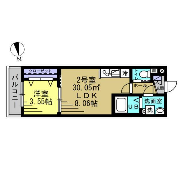 セレーノ(1LDK/2階)の間取り写真